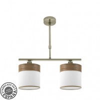 Distribuidor - Lâmpadas Diversas | Lâmpadas Modernas | LAMPARA CLOE 2XE14 CUERO/BLANCA-MADERA OSCURA REGX43X14 CM Ref: 175452084